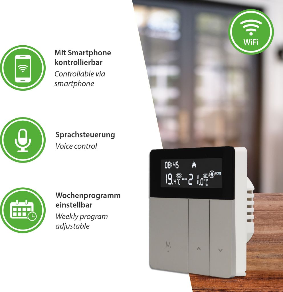 Thermostat intelligent WiFi Thermostat d'ambiance Tuya App Image du produit 
