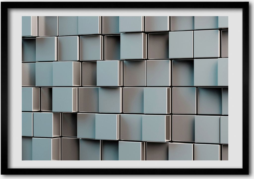 Bild - Bilderrahmen - 100 cm x 70 cm - MDF - Rahmen - Foto - Wandkunst Wand Würfel