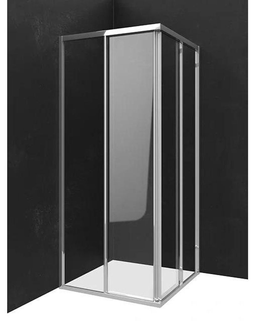 Palme Eckeinstiegshälfte, DRIVE 1.0, 885×2000mm, 2-teilig, ESG, Alusilber, 1 Stk.