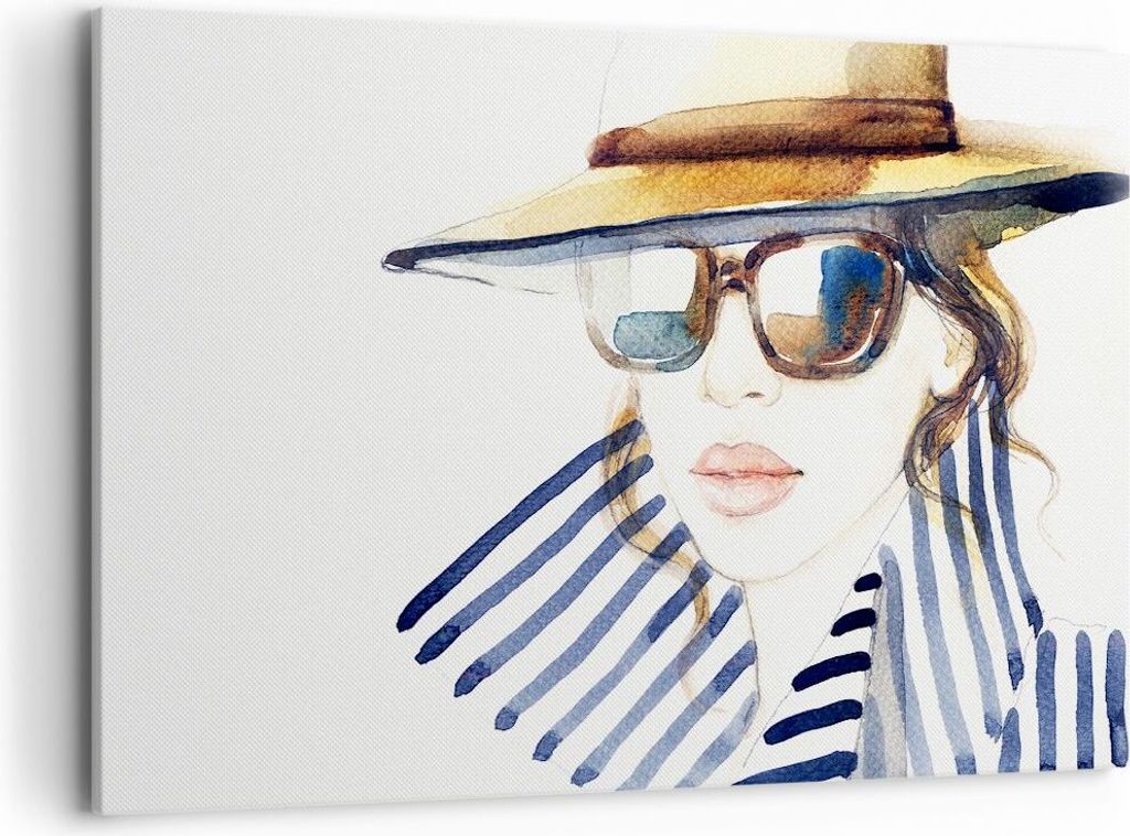Bild auf Leinwand - Leinwandbild - Frau Gesicht Lippen - 120x80cm - Wand Bild - Wanddeko - Leinwanddruck - Bilder - Kunstdruck - Wanddekoration - L...