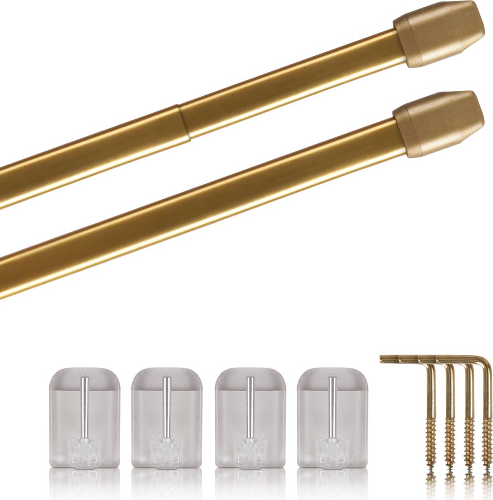 Vitragestangen gold - messing glänzend 40 - 60 cm + 4er Produktbild 