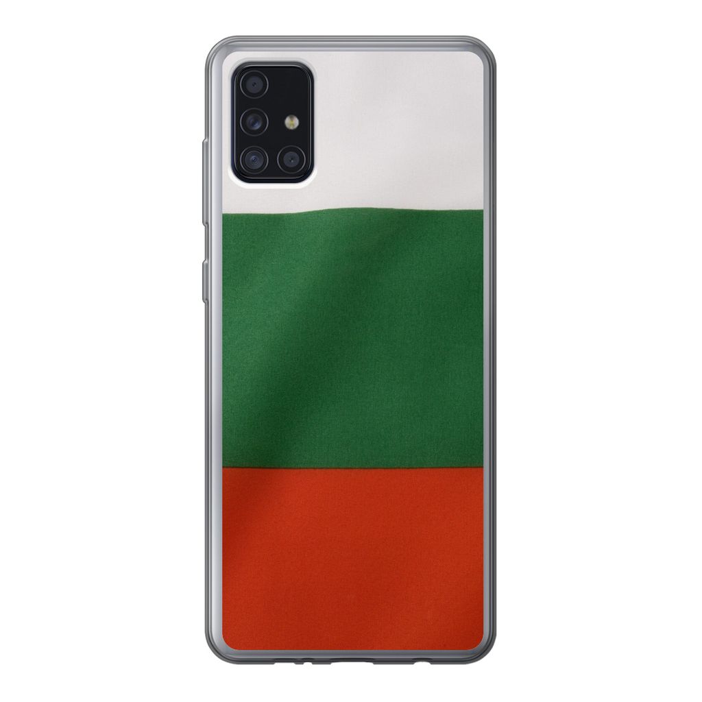 MuchoWow Handyhülle Schutzhülle Hülle für Samsung Galaxy A52 5G Nahaufnahme der Flagge von Bulgarien Silikon Softcase Handy Hülle - Umschlag