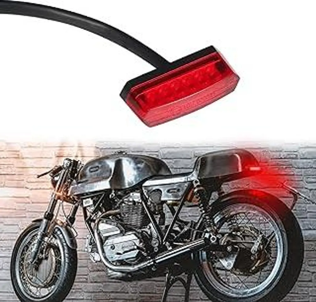 Luce Posteriore LED Moto 12V 6 LED Universale - Stop e Posizione Rosso