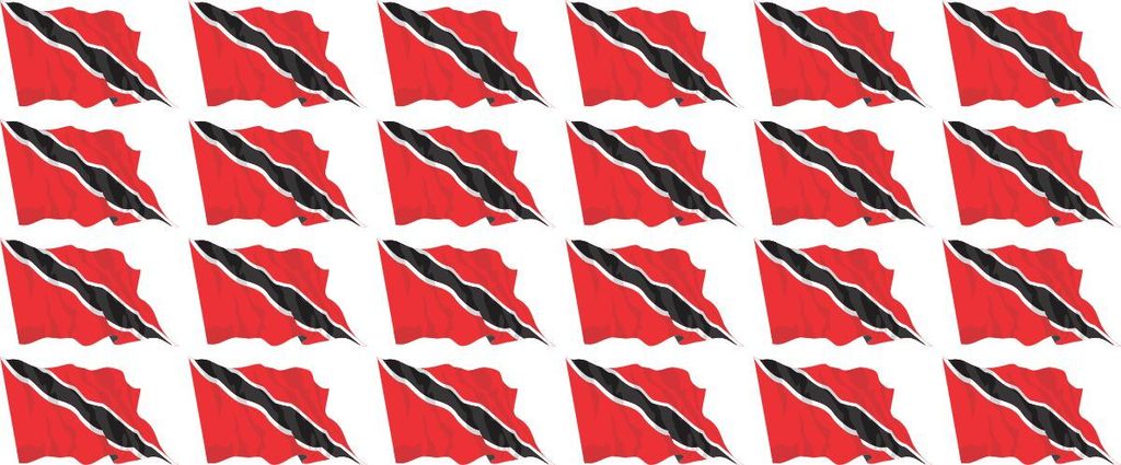 Mini Aufkleber Set - Pack wehend - 33x20mm - selbstklebender Sticker - Trinidad & Tobago - Flagge / Banner / Standarte fürs Auto, Büro, zu Hause ...