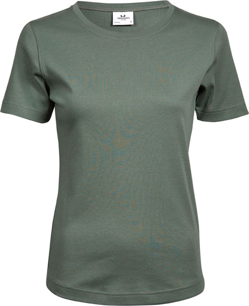 Tee Jays Damen Interlock T-Shirt, Rundhalsausschnitt, Kurzarm BC3321 (S) (Blattgrün)