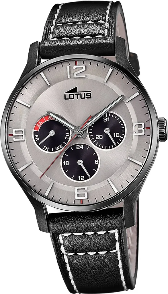Lotus Cuir Hommes Montre Bracelet Noir Elegant Classic D2UL18834/1 Chic
