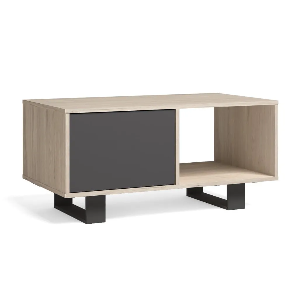 Tavolino da Caffè WIND 92cm | Rovere e Antracite | Design Sala Pranzo