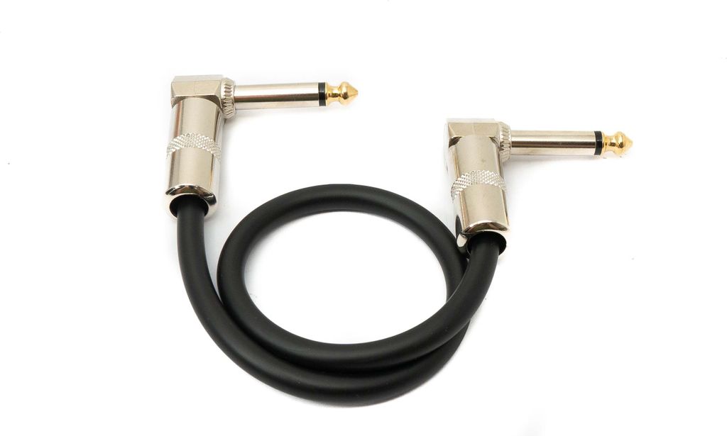 Audio Kabel 30 cm 6.35 mm Klinke Stecker zu Stecker Winkel AUX Adapter Schwarz