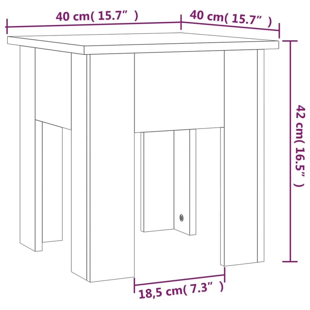 Table basse bois composite marron aspect chêne 40 cm stable et chic - 7