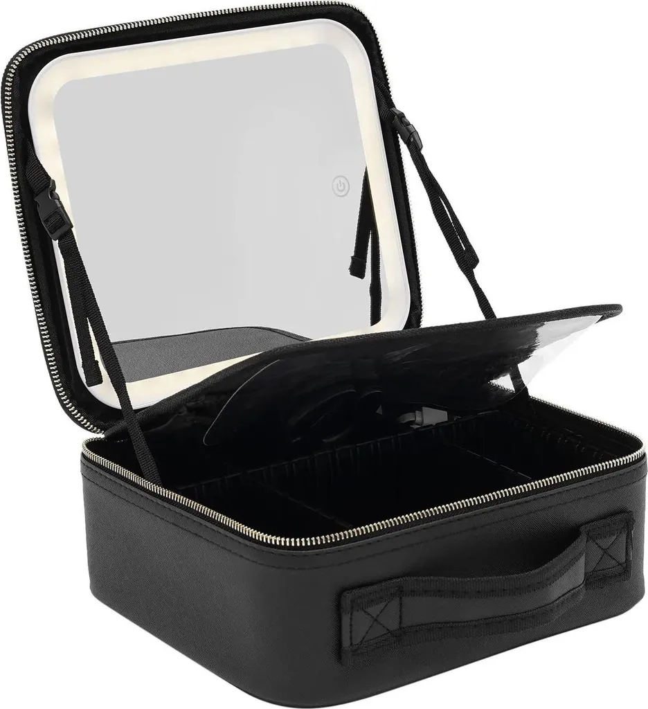 Vanity Case Maquillage Lumineux avec Miroir LED et Rangement Modulable
