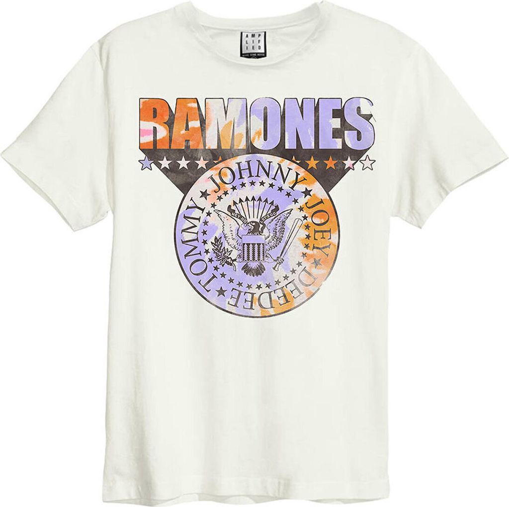Amplified - "Ramones Shield" T-Shirt für Herren/Damen Uni GD236 (XS) (Altweiß)