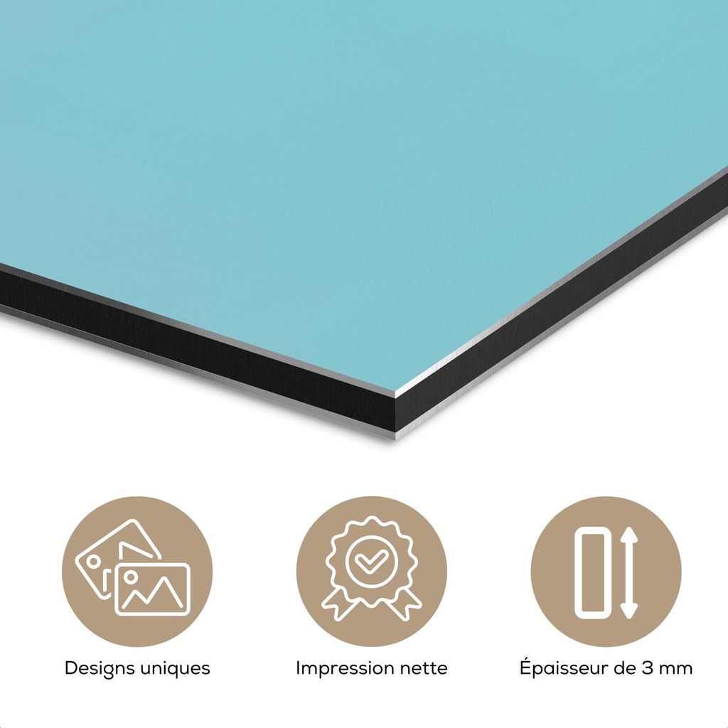 MuchoWow Wanddekoration Metall Metallbild Wandkunst 90x60 cm Schaufel Eiscreme - Kegel - Blau MuchoWow Aluminium Gemälde - Wandbilder