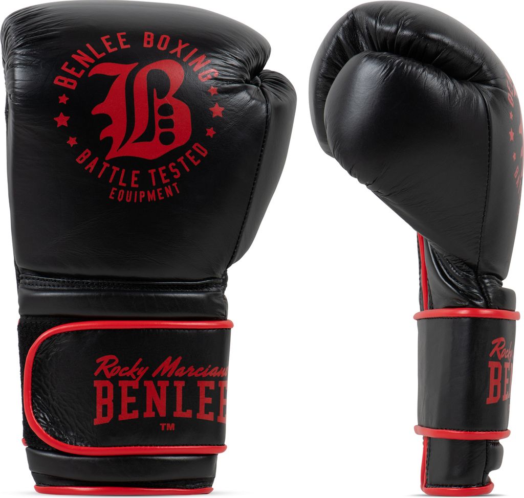 Sparring-Boxhandschuhe aus Leder TOXEY SPAR Black/Red 16 oz BENLEE