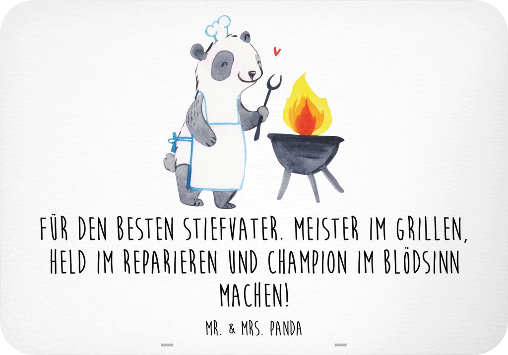 Mr. & Mrs. Panda magnet Bester Stiefvater - Weiß - Geschenk, Talente, Familienmitglieder, Pinnwandmagnet, Familie, Held reparieren, haftmagnet, wh...