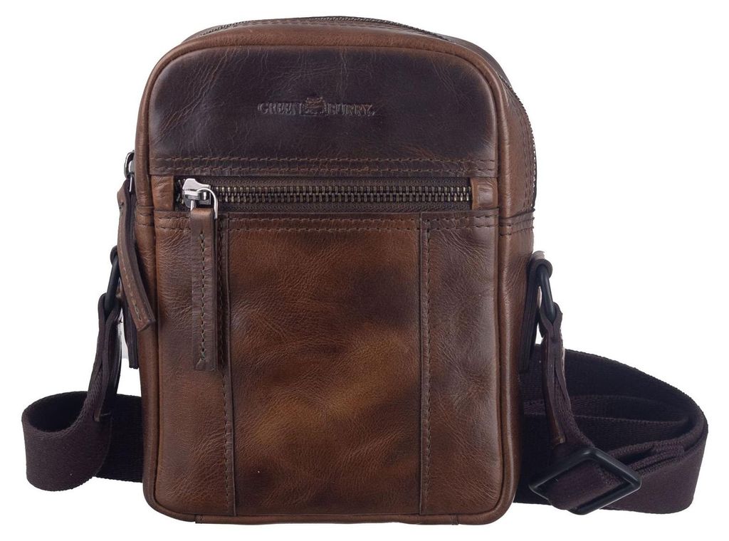 GREENBURRY Umhängetasche Newport Crossover Bag Coffee dunkelbraun