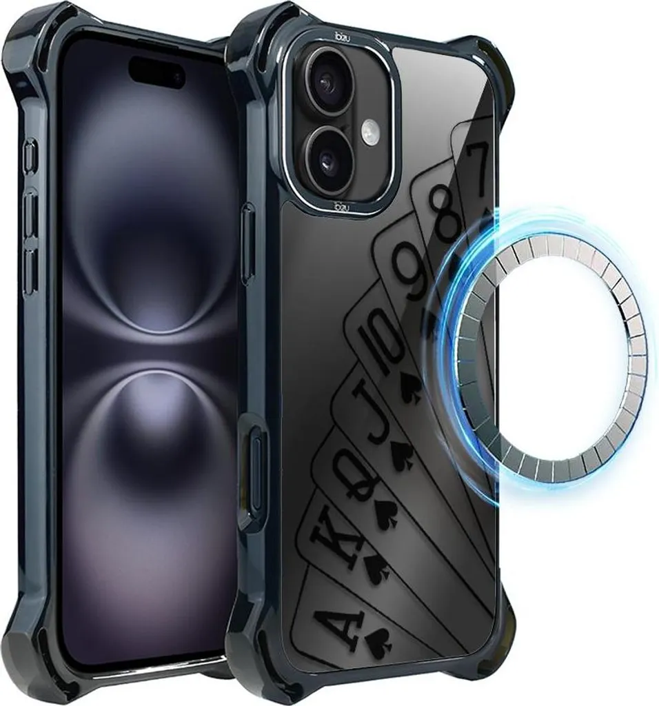 Custodia iPhone 16 Plus IBIZU DropGuard Ultra MagSafe Midnight Carte