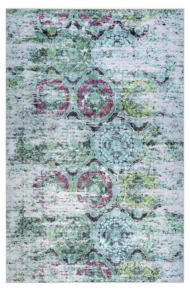 Bunter Kurzflor Teppich im modernen Used-Look von WECONhome für Wohnzimmer, Schlafzimmer, Arbeitszimmer oder Kinderzimmer – Focus (110 x 170 cm,...