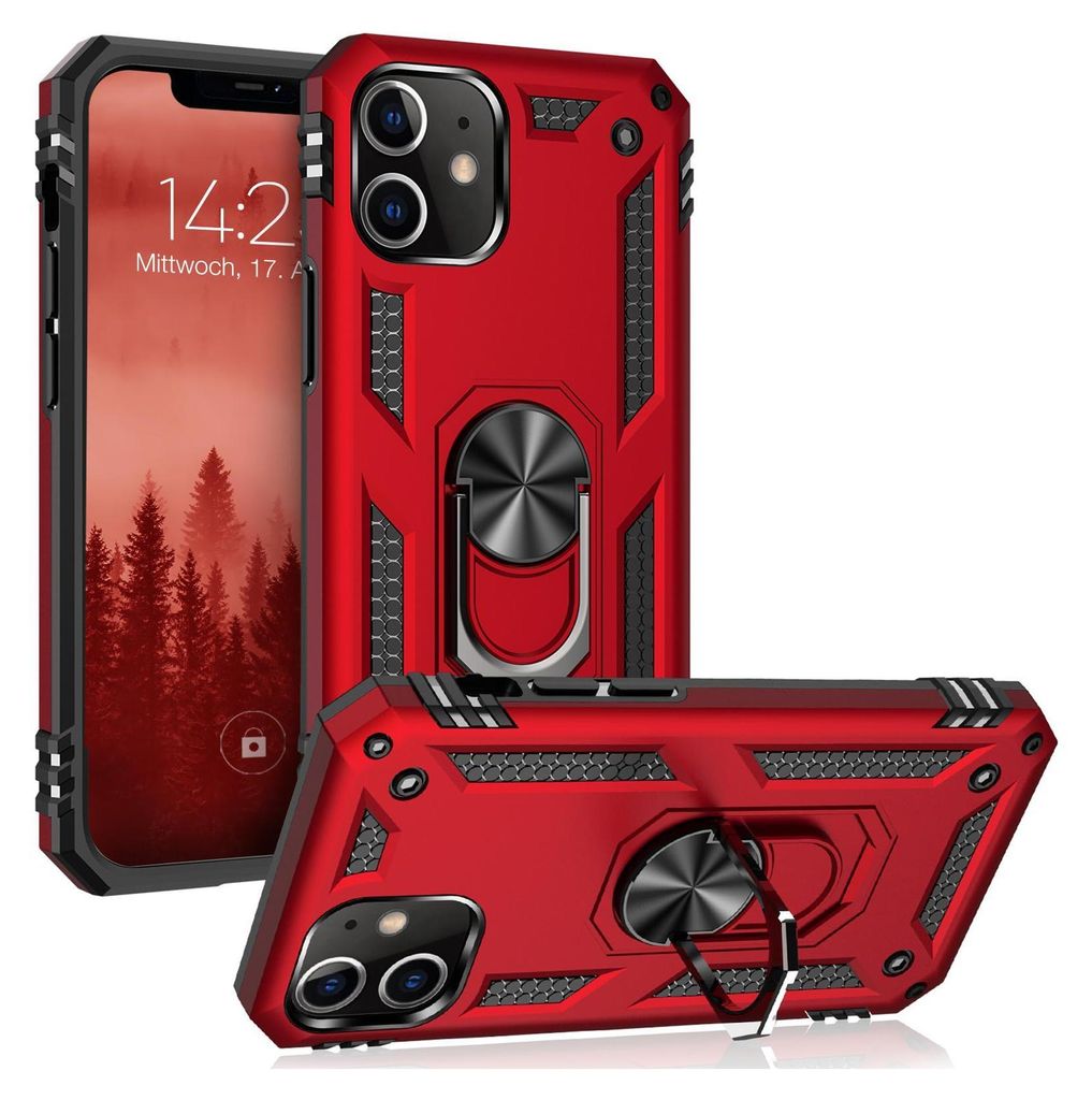 Armor Outdoor Handyhülle für Apple iPhone 12 Pro Handy Panzer Case Cover Schutzhülle Farbe: Rot