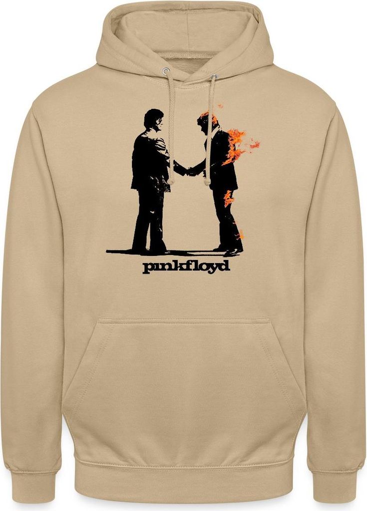 Spreadshirt Pink Floyd Album Cover Und Logo Uni Hoodie, S, Beige