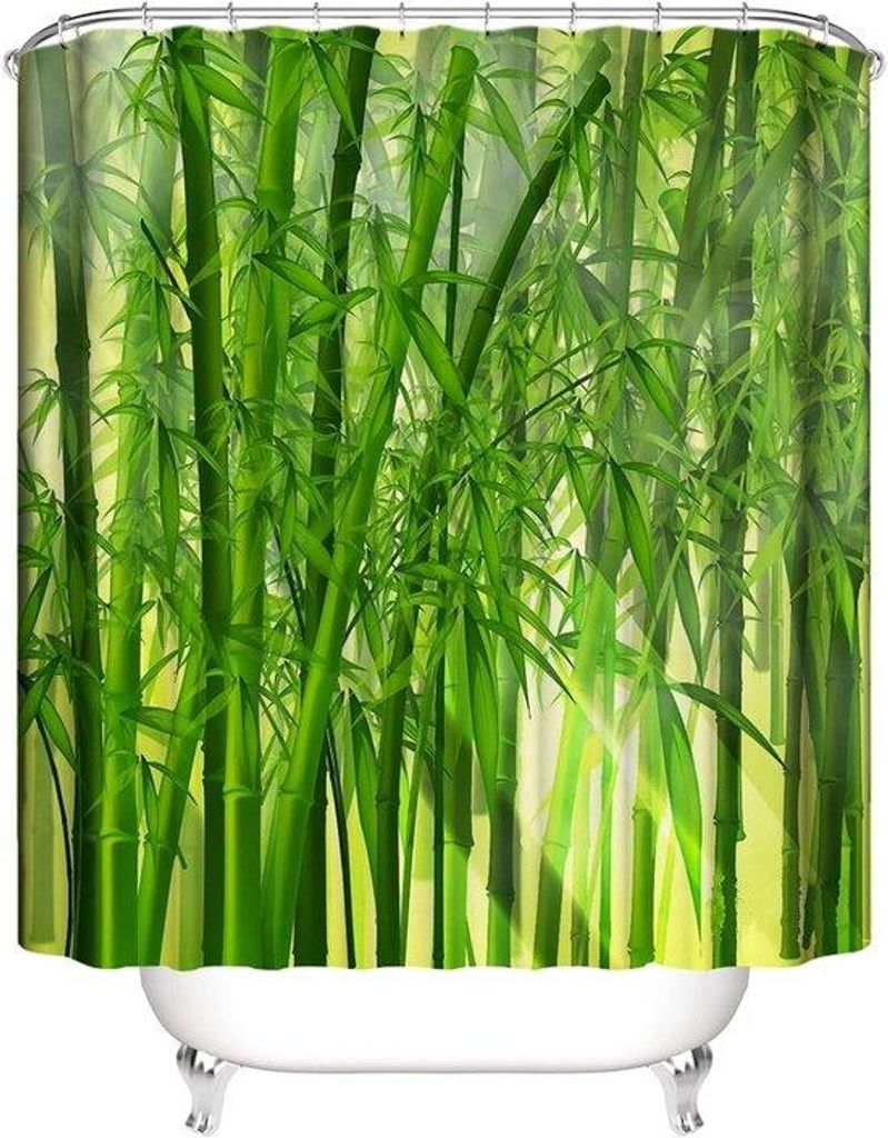Wasserdichtes Duschvorhang - Schimmelabwehrend - 1 Stück - Grün - Polyester - 180x200 cm