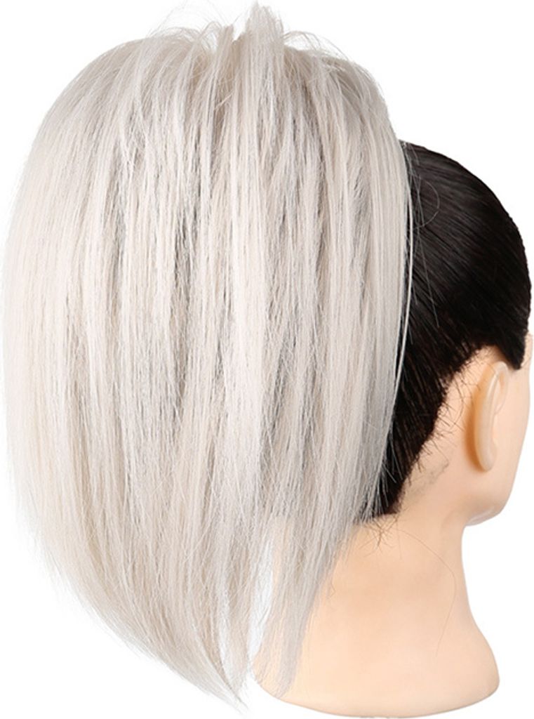 INF 1B Pink# Clip in Pferdeschwanzverlängerung - Volumizer Krallenclip Haarteil Weiß