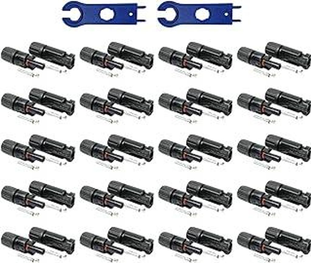 SOLARTRONICS 20 Paar Solarstecker , Männlich/Weiblich Solarpanel Kabelstecker, IP67 Wasserdicht, PV Stecker kompatibel mit MC4, Steckverbinder fü...