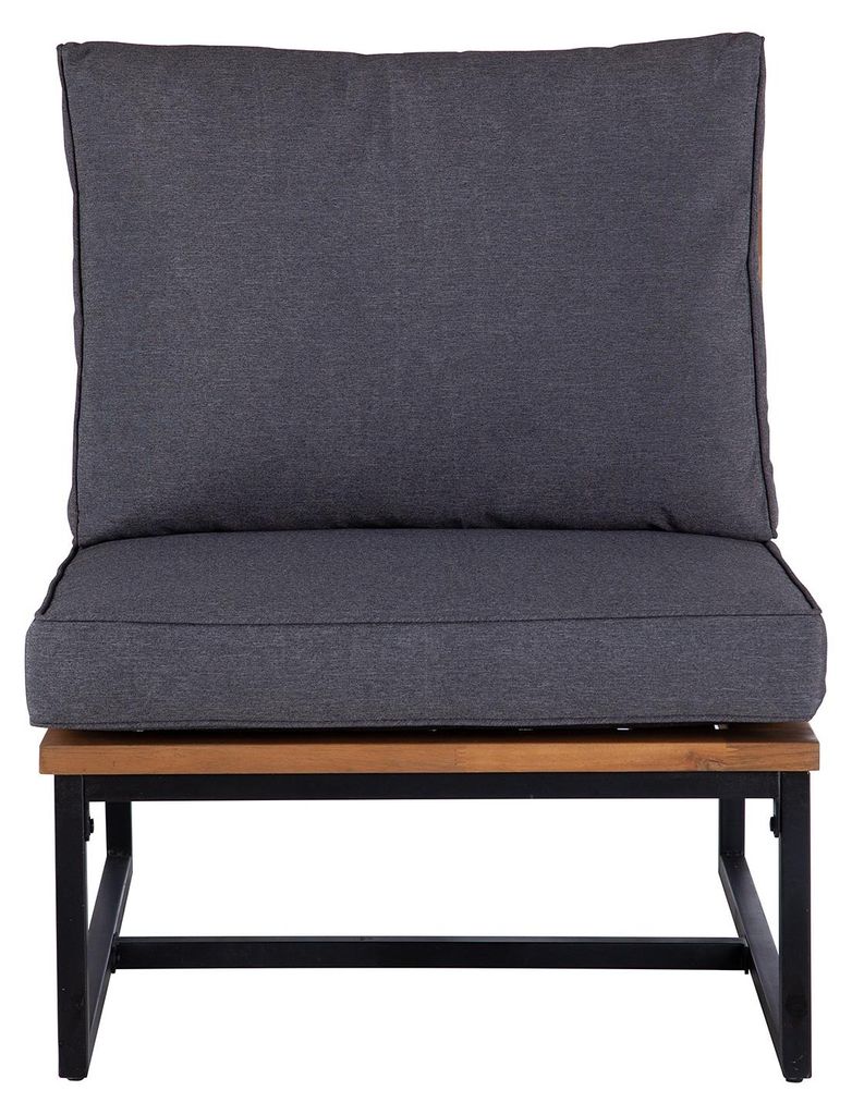 home24 Loungesessel - Polyester / Akazie Massiv - Grau / Produktbild 