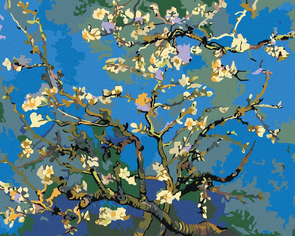 Zuty - Malen nach Zahlen - FRÜHLINGSBLÜTEN, 40x50 cm, ohne Keilrahmen