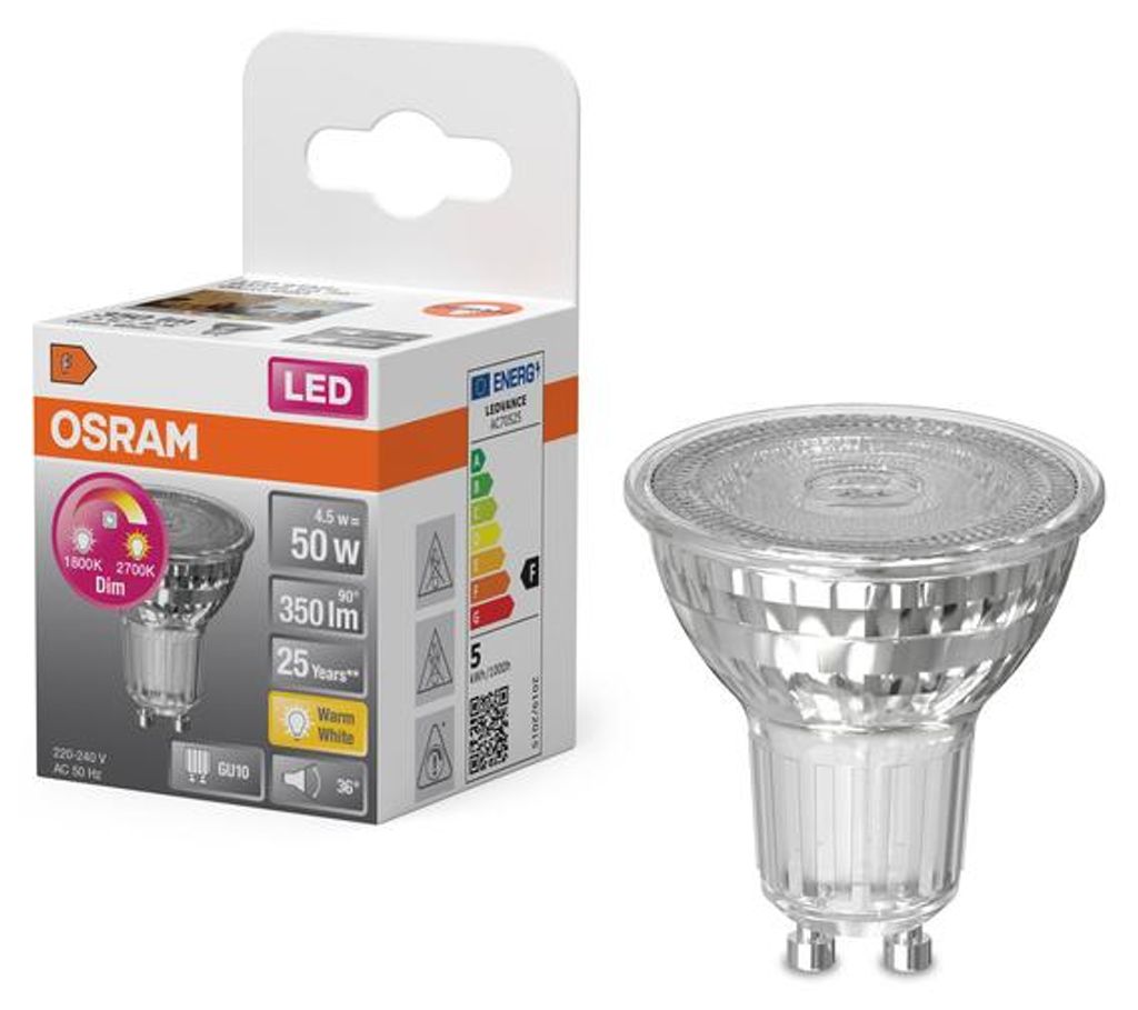 LEDVANCE 4058075433366 LED bulb Warm white 4.5 W GU10 F Image du produit 