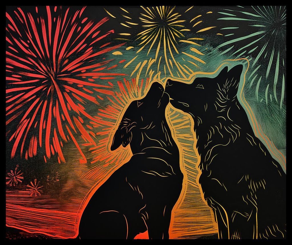 Plakat 60x50cm Hund Umarmung