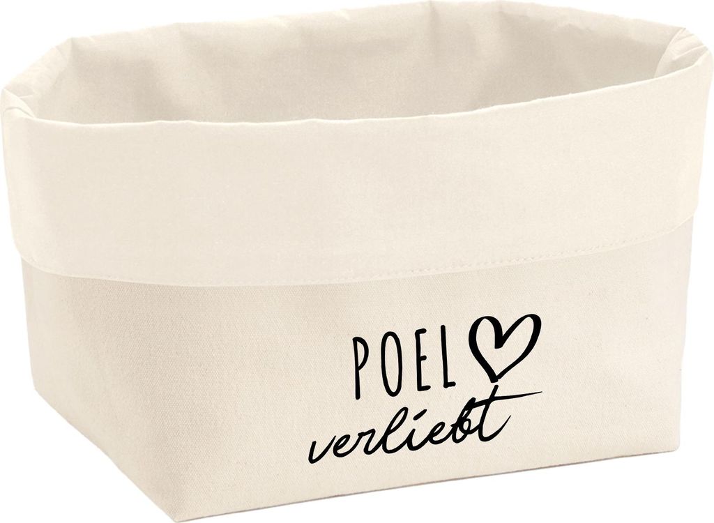 Huuraa Organizer Poel verliebt 3 Liter Medium Canvas Baumwolle Utensilo Geschenkidee
