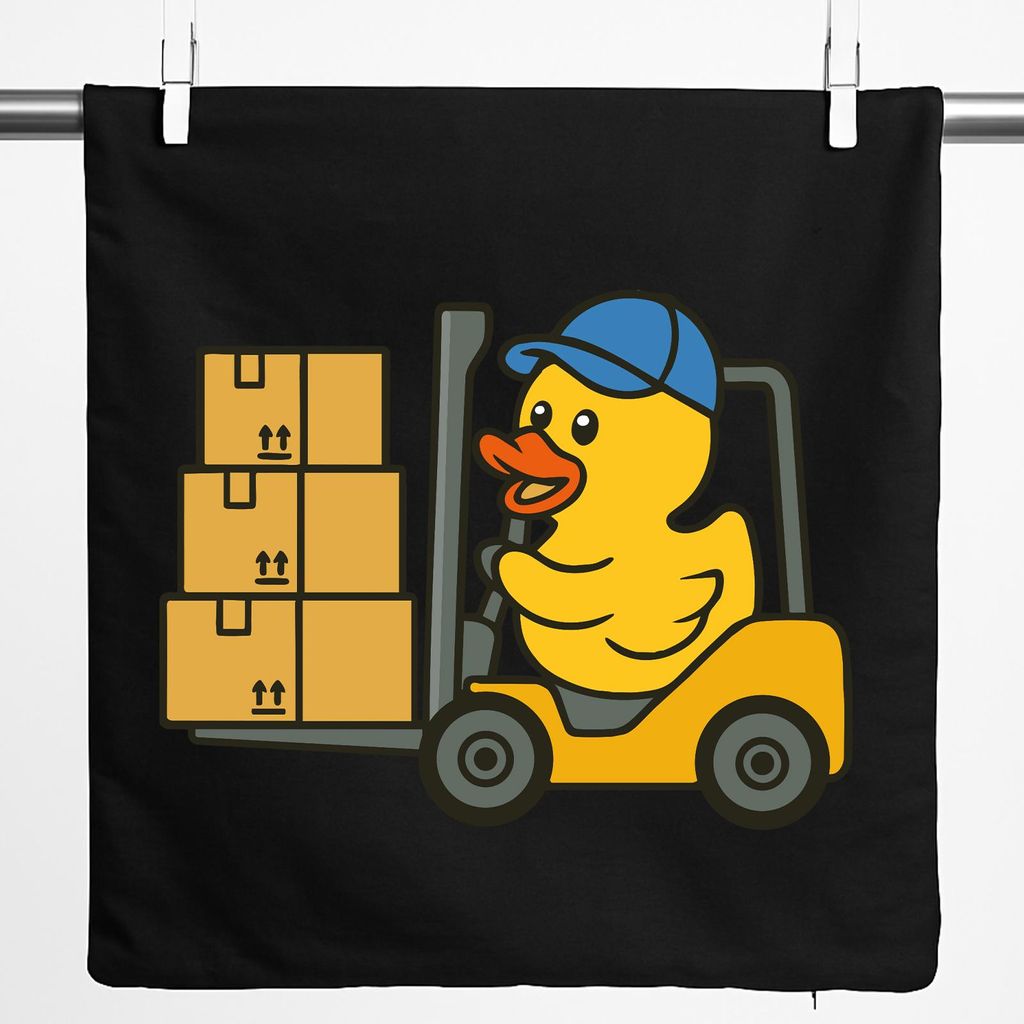 Huuraa Kissenbezug Quietscheente Lager Comic Gummiente 40x40cm Black Baumwolle Dekokissenbezug Geschenkidee