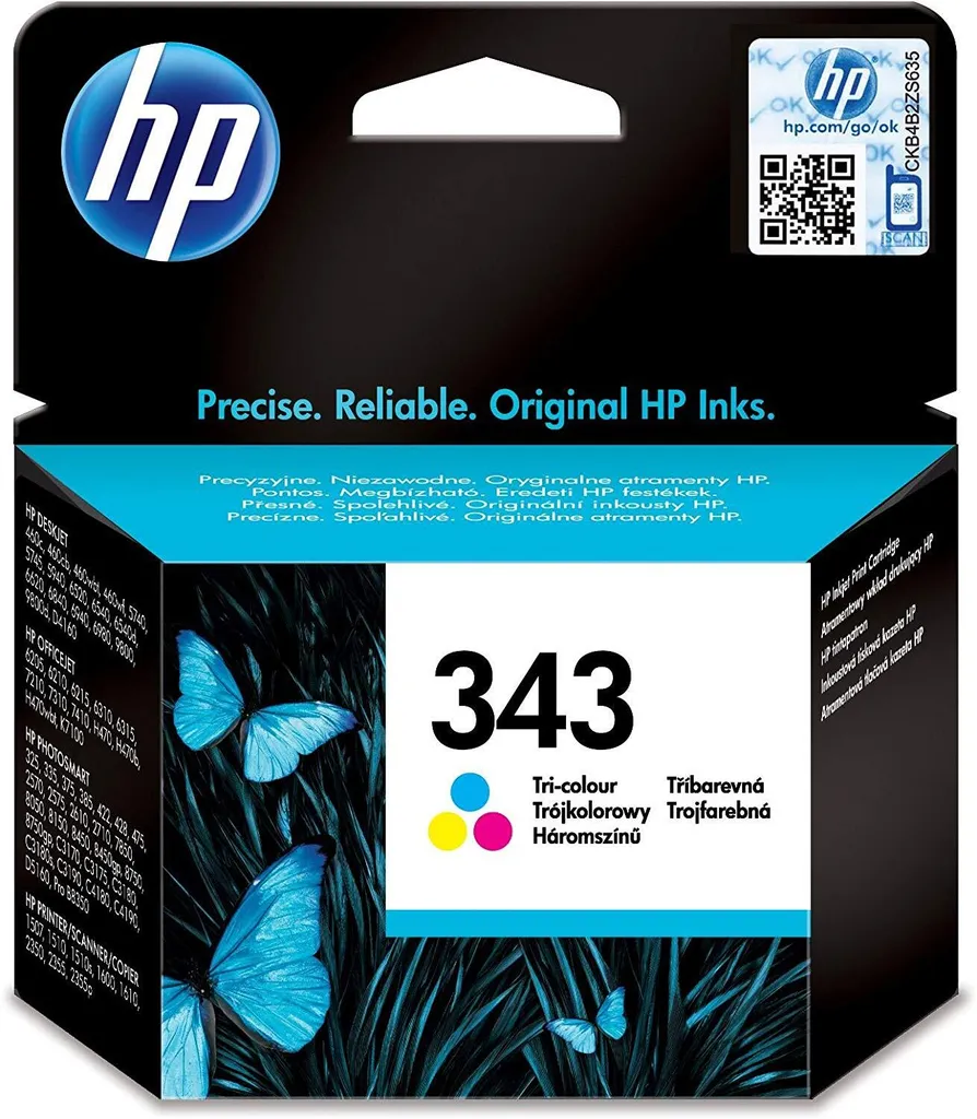 Pack de recharge couleur HP 343 C8766EE jet d'encre pour photos éclatantes