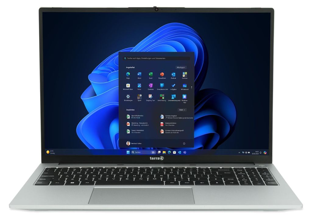 TERRA MOBILE 1610A (Silber, 16" WUXGA, AMD Ryzen 7 7730U, 16 GB RAM, 250 GB SSD) mit Windows 11 Pro