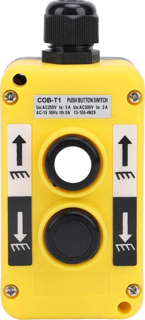 Regensicherer Drucktaster fš¹r elektrische Hebezeuge und Krane, geeignet fš¹r industrielle Auf- und Abw?rtsbewegungen, AC 250 V 5 A, 500 V 2 A,...