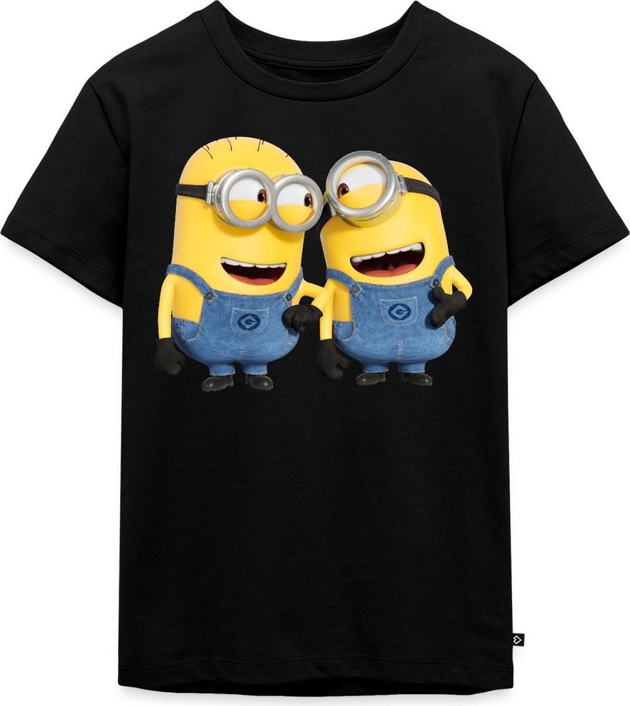 Spreadshirt Minions Despicable Me Phil Und Stuart Kinder Premium T-Shirt, 110/116 (4 Jahre), Schwarz