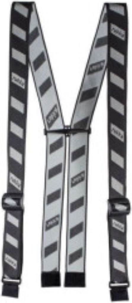 A pair of suspenders against a white background.