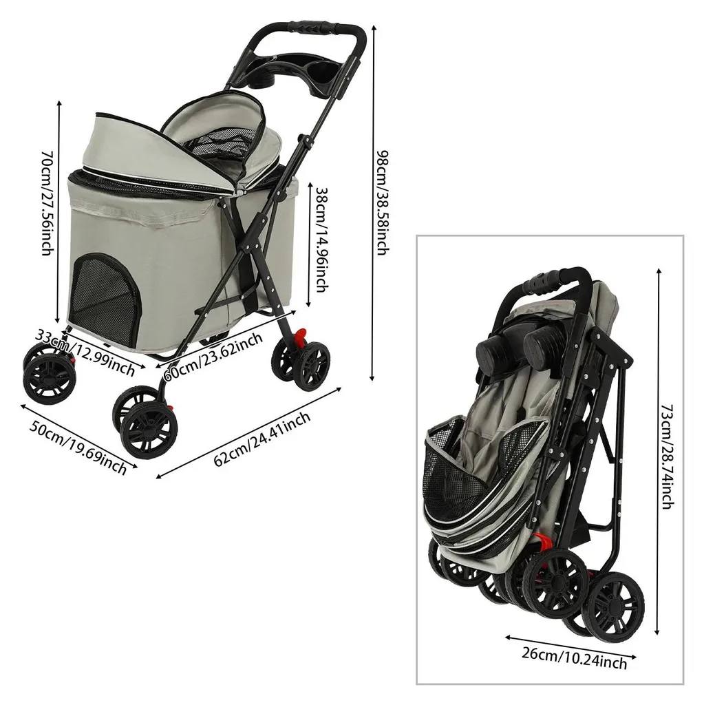 Poussette animaux pliable imperméable : la solution voyage serein