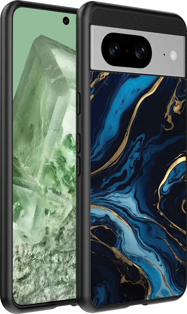 Custodia Marmo Blu Oro Google Pixel 8 | Cover TPU Design Luxury