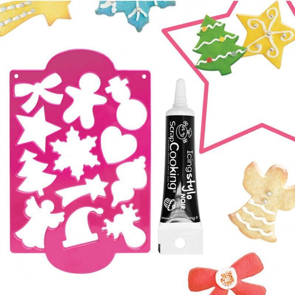 Ausstechformen Weihnachten + Icing schwarzen Stift