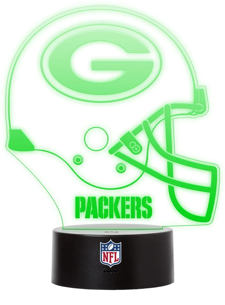 Cadeau Fan NFL Green Bay Packers Lampe Casque LED pour Chambre et Bureau
