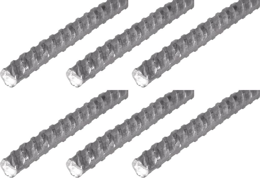 Alberts 6 x Beton-Riffelstahl, Stahl roh, Durchmesser Ø6 mm, Länge 1 m