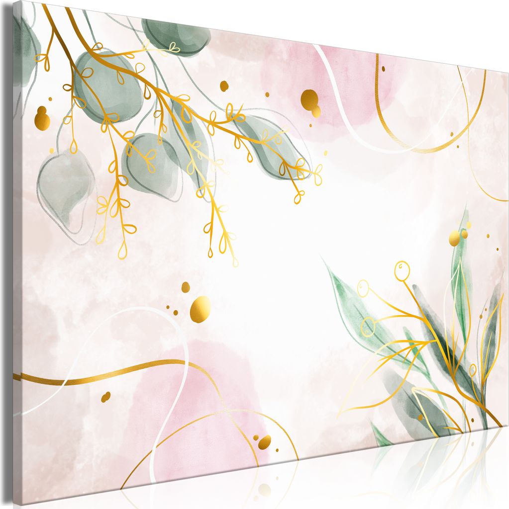 Italienischer Leinwand Leinwandbild - Flash of Nature (1 Part) Wide 60x40 cm Blätter b-A-0872-b-a
