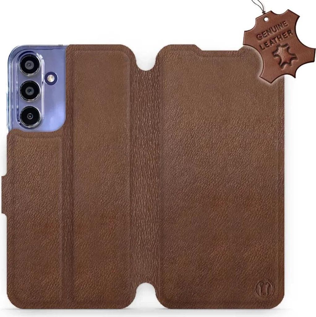 Echtleder Handyhülle für Galaxy A15 4G, Mobiwear Leather, Braun
