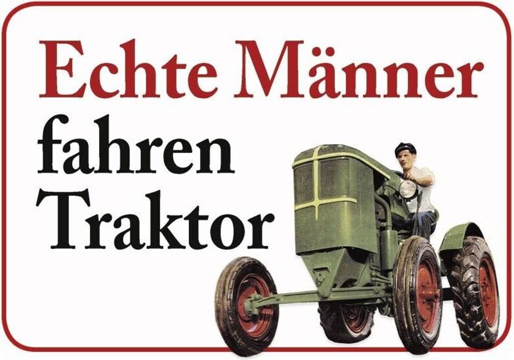Kulthänger Blechschild Traktor fahren KH 035