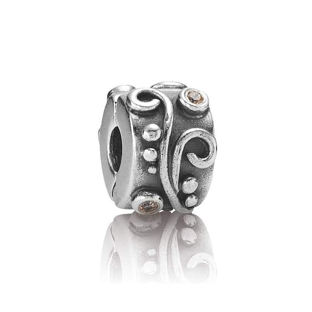 Pandora Charm Clip Wirbelndes Muster Zirkonia Silber 79380CCZ