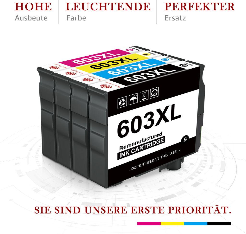 4er-Pack kompatible Epson 603XL Druckerpatronen für 603 XL Produktbild 4