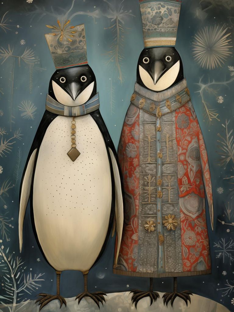 Plakat 30x40cm Königspinguine