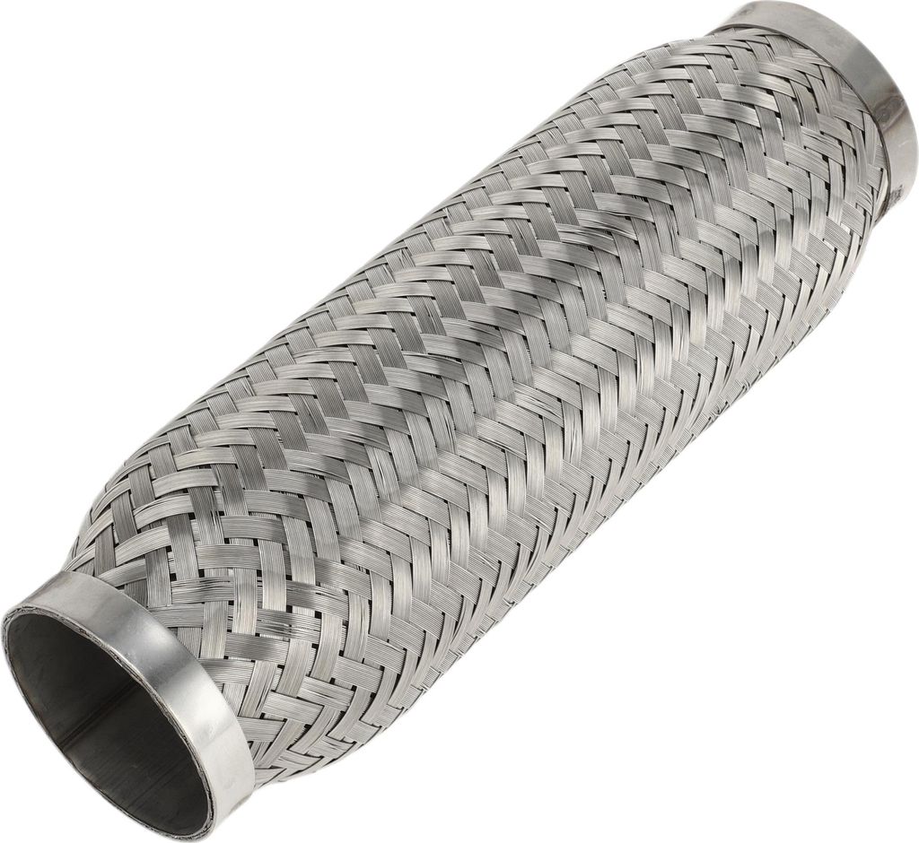 Auto Auspuff Flexrohr 2,55 Zoll Außendurchmesser Flexibles Geflochtenes Auspuffrohr | Universelles Flexibles Rohr Silberton 1 Stück
