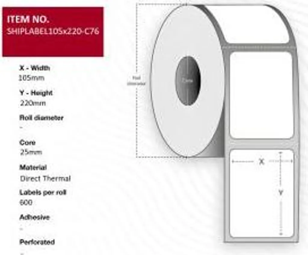 Rouleau d'Étiquettes Thermiques 105x220mm pour Envoi Colis et Logistique